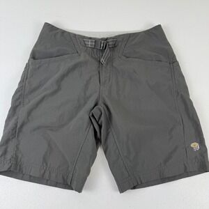 Mountain Hardwear Womens Gray Nylon Hiking Shorts Integrated Belt OL3404 Size 4